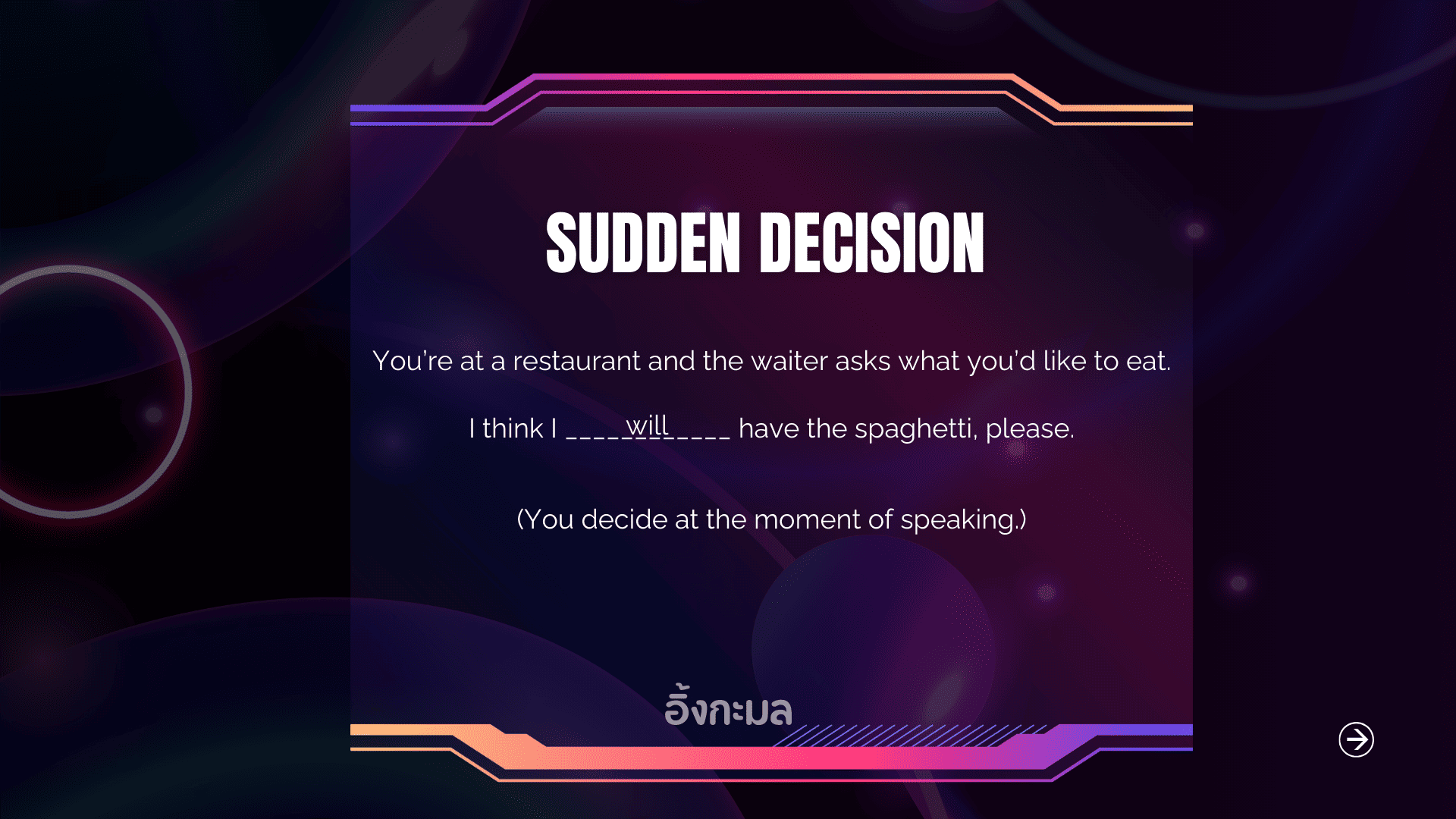 ตัวอย่างการเรียน a2 เรื่อง อนาคต เติมคำในช่องว่าง